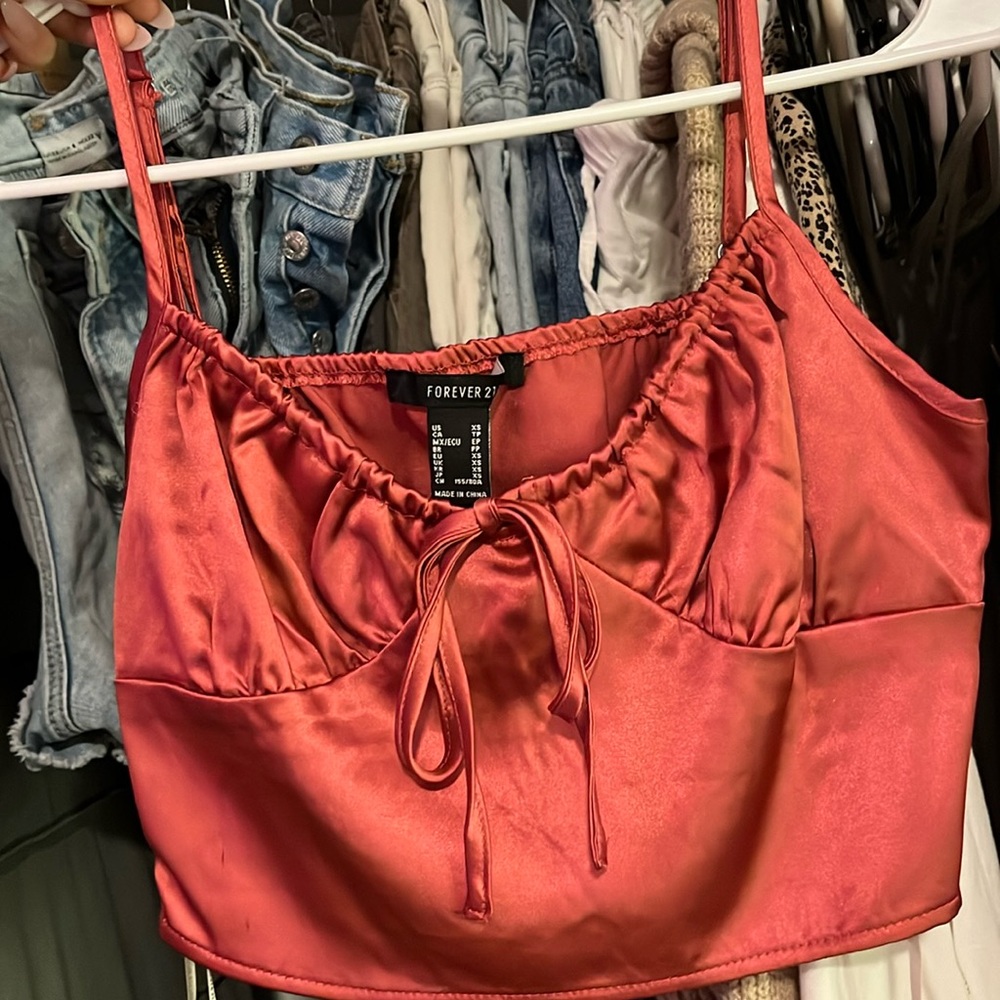 satin crop top